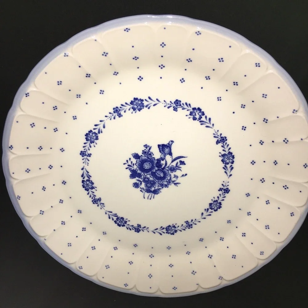 Sango Blue Renaissance Acadia 290 Plate Made In Japan.